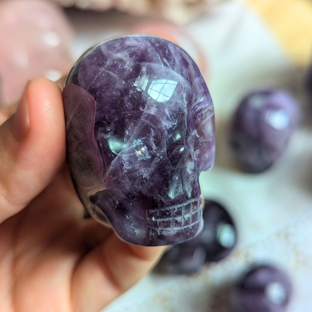 Luxury Purple Amethyst Crystal Skull from Brazil