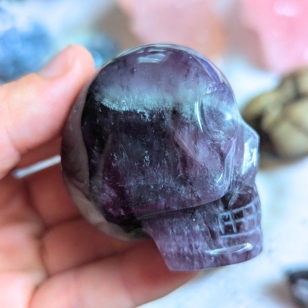 Brazilian Amethyst Skull Carving from Brazil