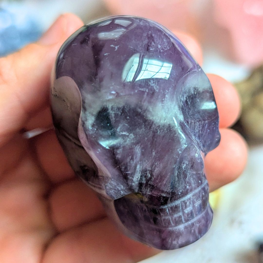 Brazilian Amethyst Skull Carving from Brazil