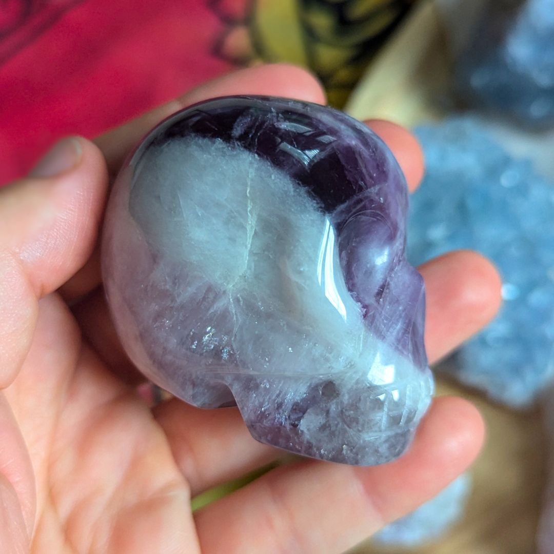 Brazilian Amethyst Skull Carving