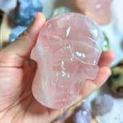 Rose Quartz Skull Carving from Brazil