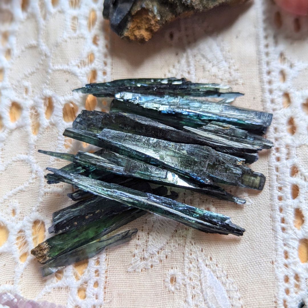 Rare Vivianite Blades, Locality: Tomokoni, Bolivia ~ Enlightened Compassion and Cellular Regeneration ~ Heart Chakra Earth and Water Elements