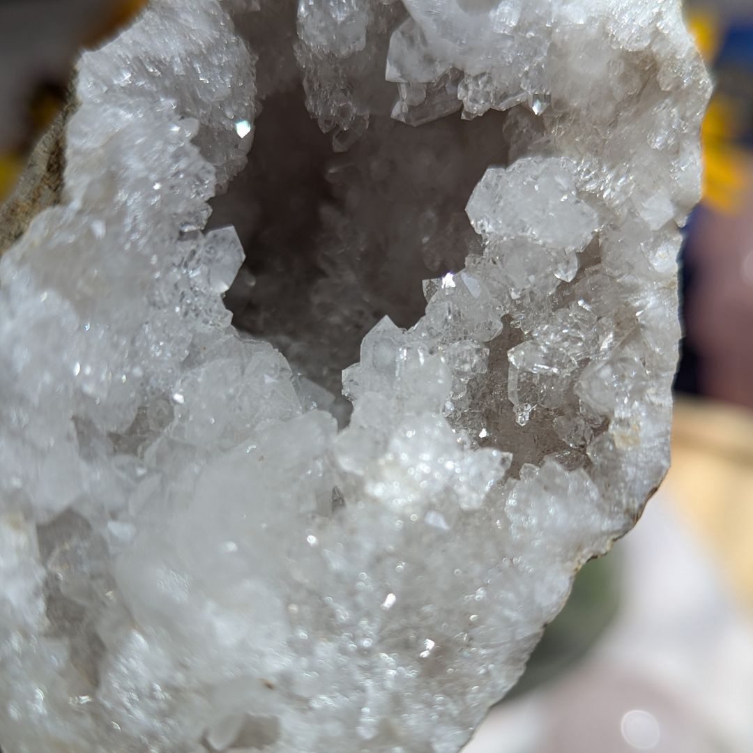 Moroccan Quartz Geode - micro quartz cluster with extreme dazzle