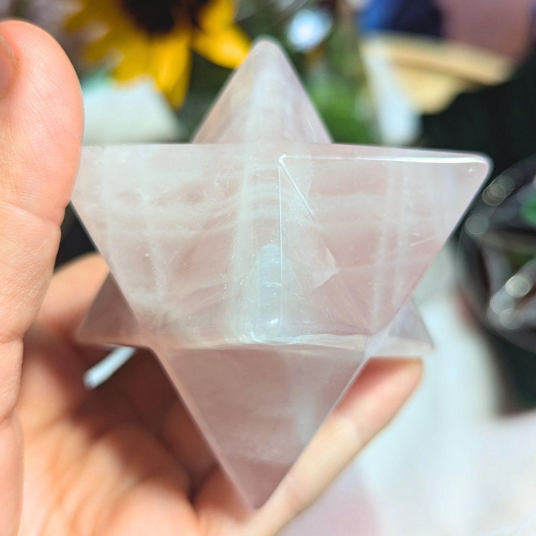 Rose Quartz Merkaba Carving ~ Lightbody Activations