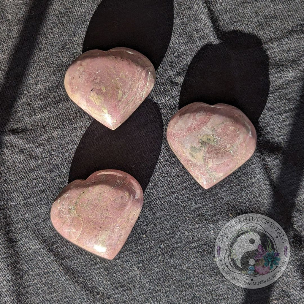Dreamy Pink Rhodonite Puffy Heart Carving ~ A Loving and Sweet Healer - Earth Family Crystals