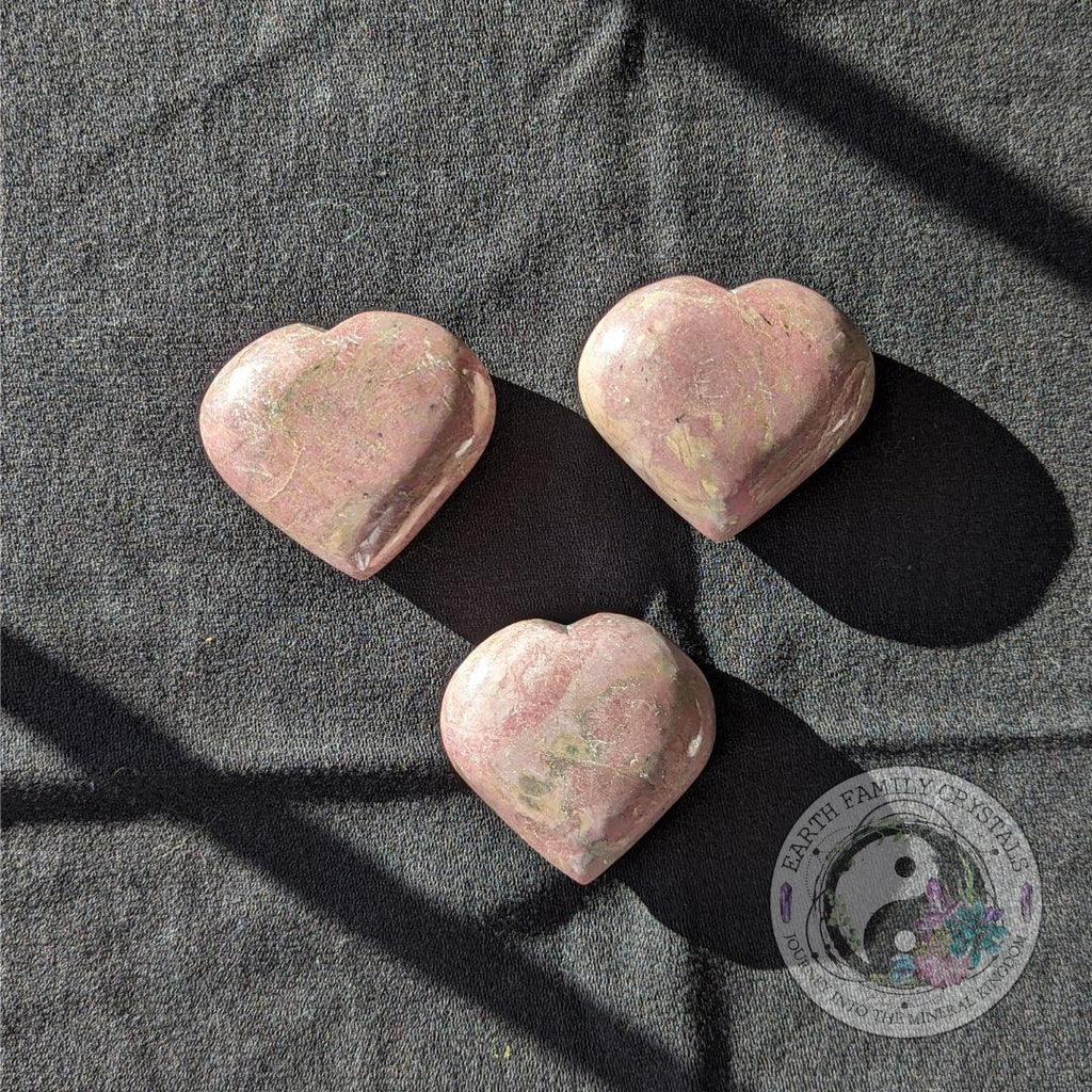 Dreamy Pink Rhodonite Puffy Heart Carving ~ A Loving and Sweet Healer - Earth Family Crystals
