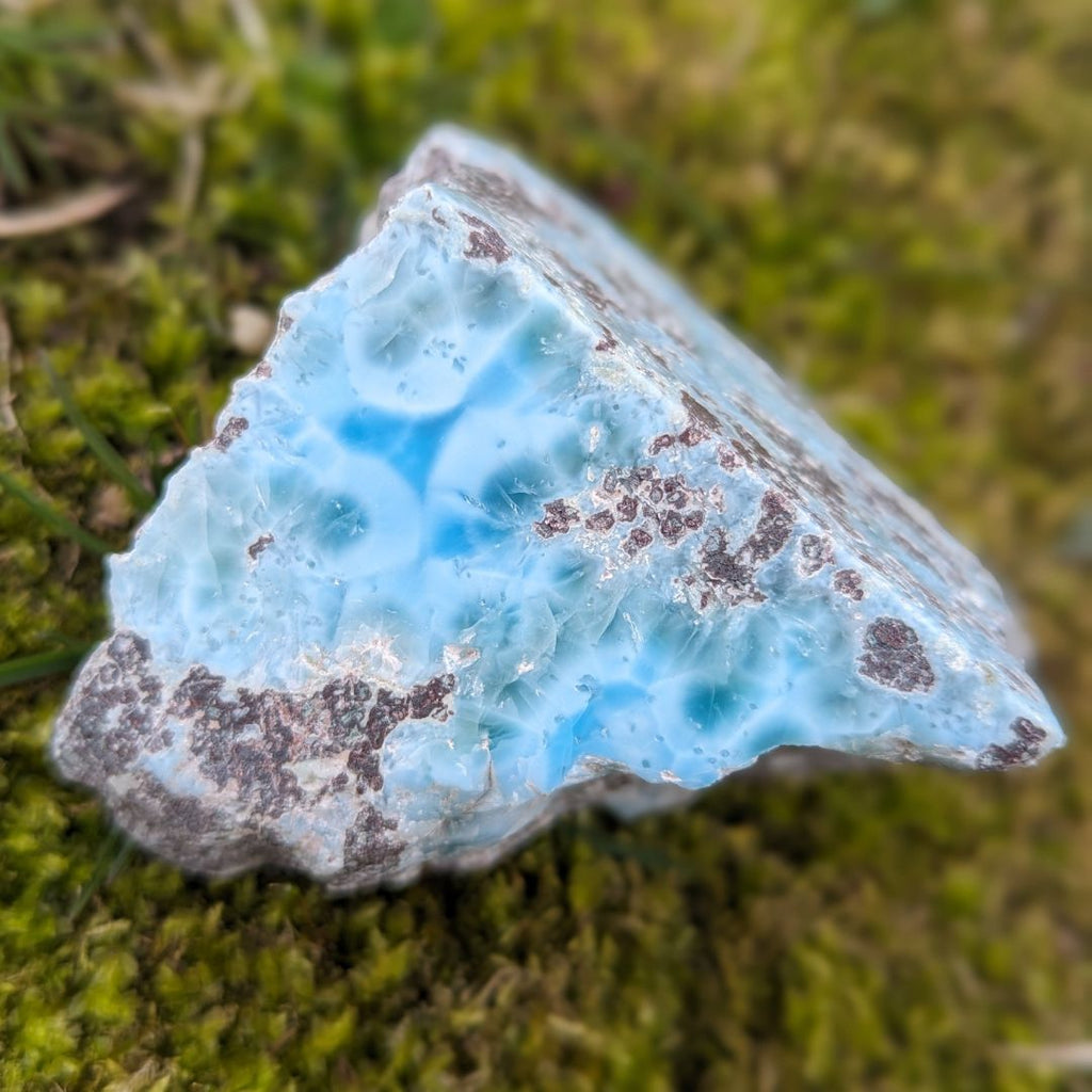Serene Blue Larimar from Dominican Republic ~ Watery Energies for Soothing the Throat, Heart and Soul - Earth Family Crystals