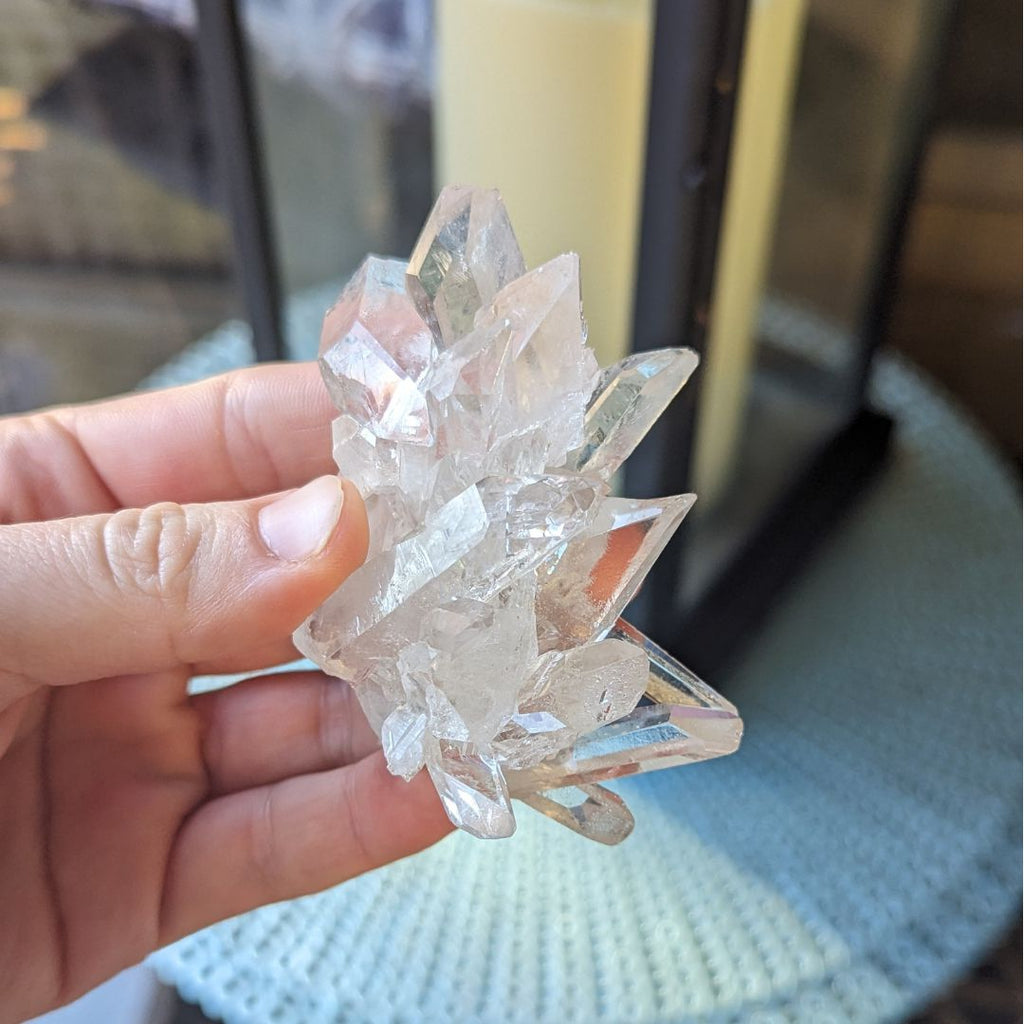 Gemmy A Grade Natural Clear Quartz Cluster from Brazil with Rainbows ~ Clear Connection and Vibrant Energy~ Tucson Exclusive! - Earth Family Crystals