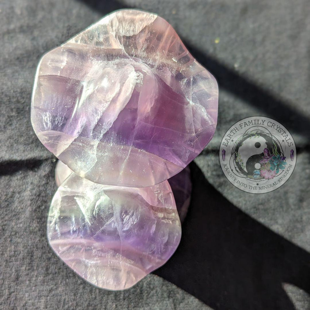 Rainbow Fluorite Mushroom Carving ~ Magical and Whimsical Crystal Carving - Earth Family Crystals