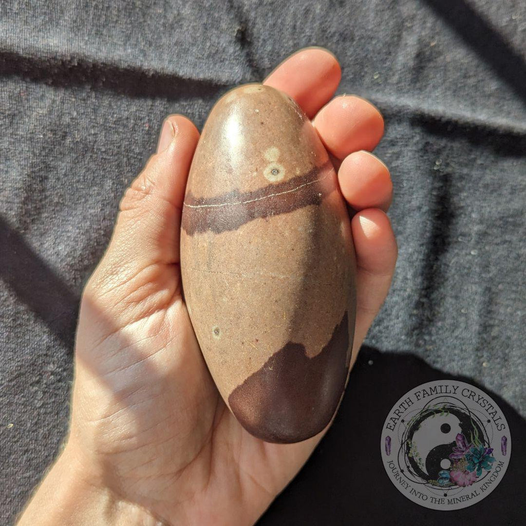 Hand Held Shiva Lingham Stone from India ~ Ideal for Reiki ~ Kundalini Activator - Earth Family Crystals