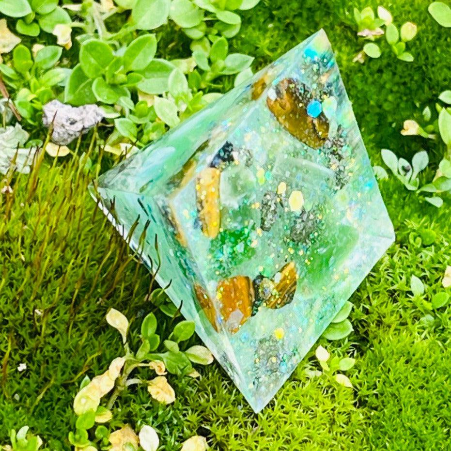 Orgonite Pyramids (Small) ~Hand crafted Pyramid loaded with metals and crystals~ Great for EMF protection and Gifting - Earth Family Crystals