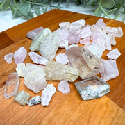 Bag of Pink Kunzite and Green Hiddenite, Pakistan