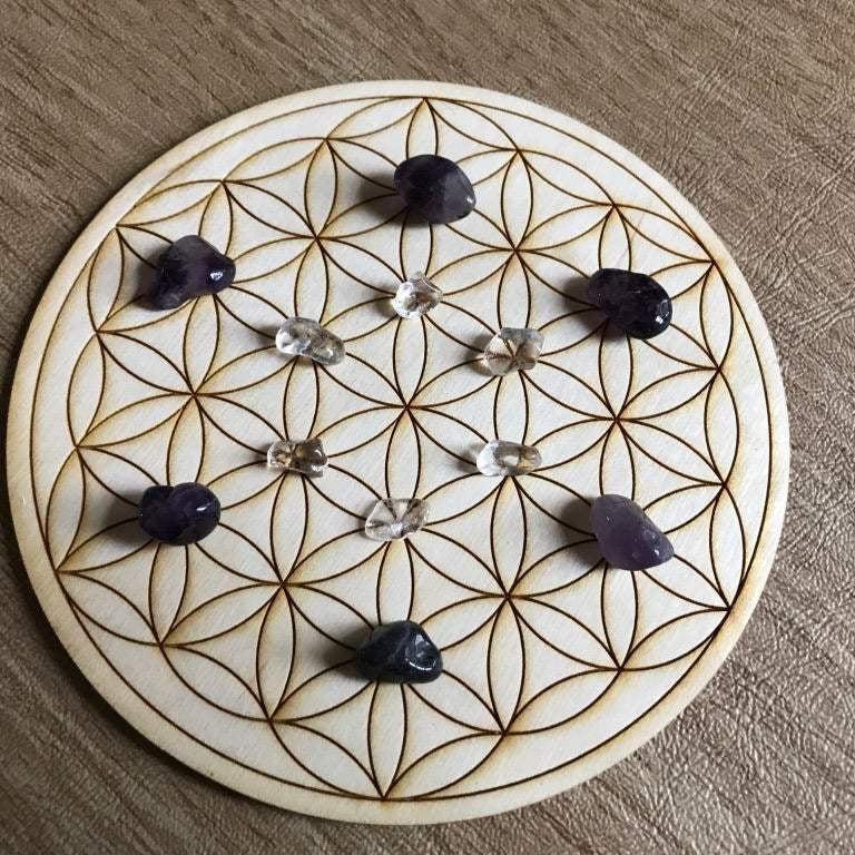 Flower of Life Crystal Grid - Earth Family Crystals