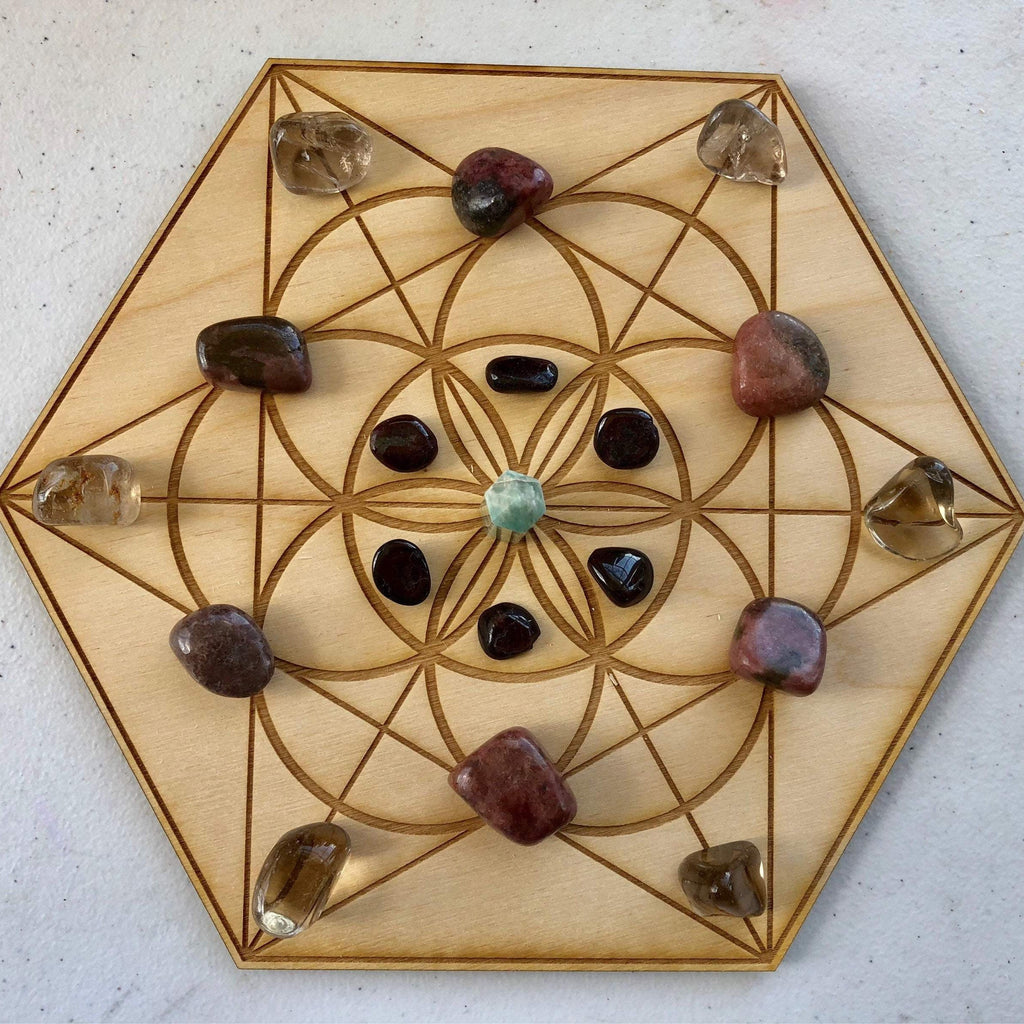 Seed of Life Crystal Grid - Earth Family Crystals