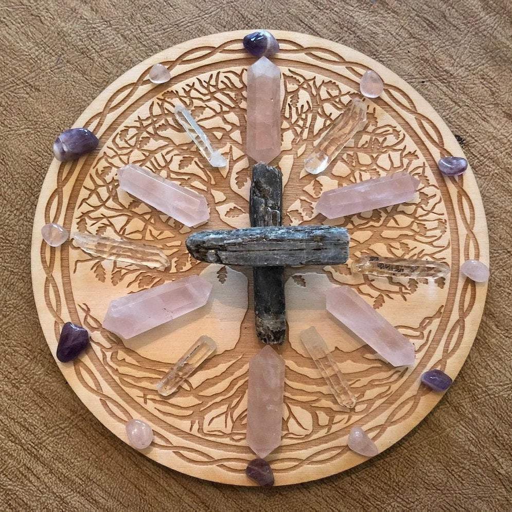Tree of Life Grid Crystal Grid - Earth Family Crystals