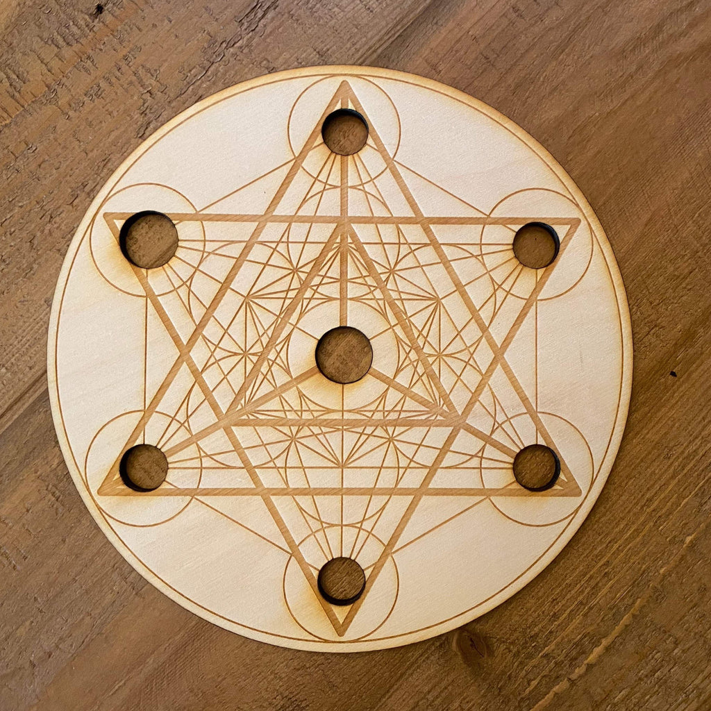 Merkaba Metatron's Cube  Sphere Holder Crystal Grid - Earth Family Crystals