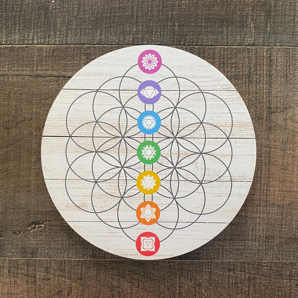 Flower of Life Chakras Crystal Grid   