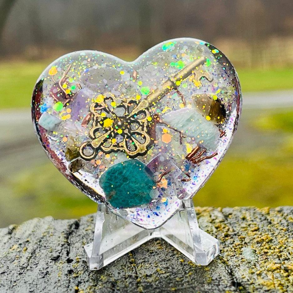 Orgonite Heart ~Hand crafted and infused with metals and crystals~ Great for Friends and Gifting - Earth Family Crystals