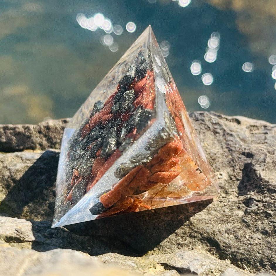 Orgonite Pyramids (Medium) ~Hand crafted Pyramid and loaded with metals and crystals~ Great for EMF protection and gifting - Earth Family Crystals