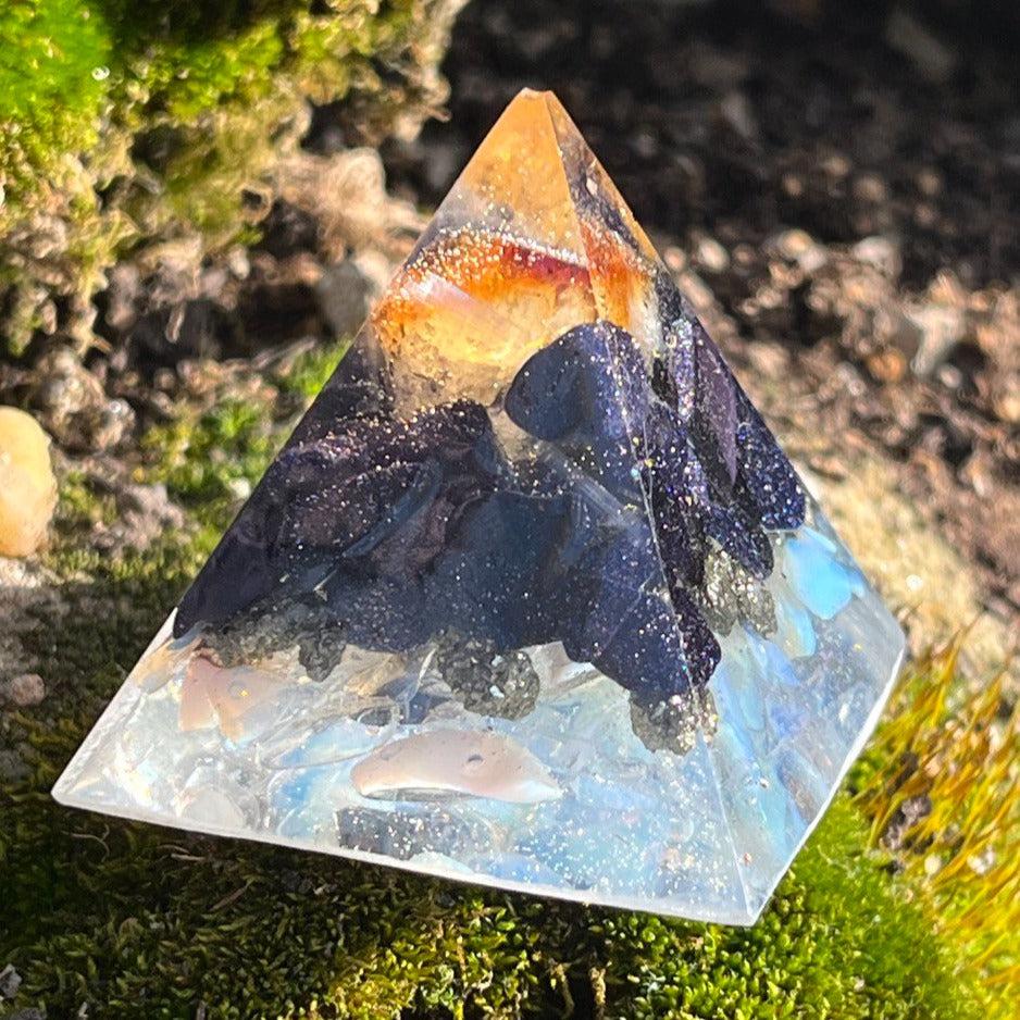 Orgonite Pyramids (Medium) ~Hand crafted Pyramid and loaded with metals and crystals~ Great for EMF protection and gifting - Earth Family Crystals