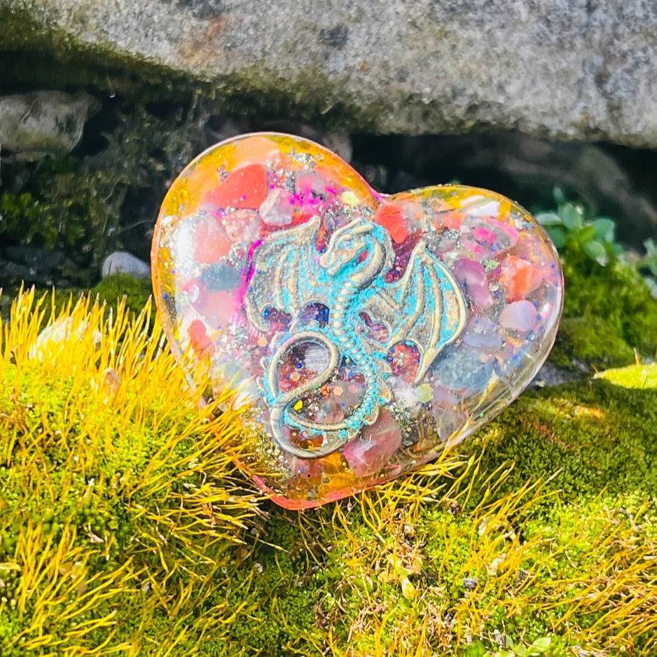 Orgonite Element Dragon Heart (Large) ~Hand crafted and infused with metals and crystals~ Great for Friends and Gifting - Earth Family Crystals