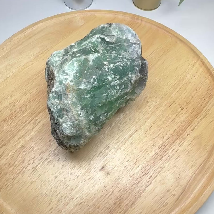 Load video: Jumbo Green Fluorite Natural Display Specimen from Mexico