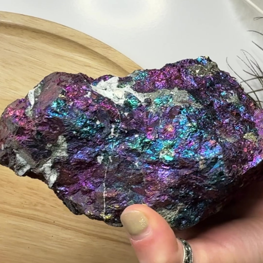 Load video: Jumbo Raw Rainbow Chalcopyrite Rainbow Specimen