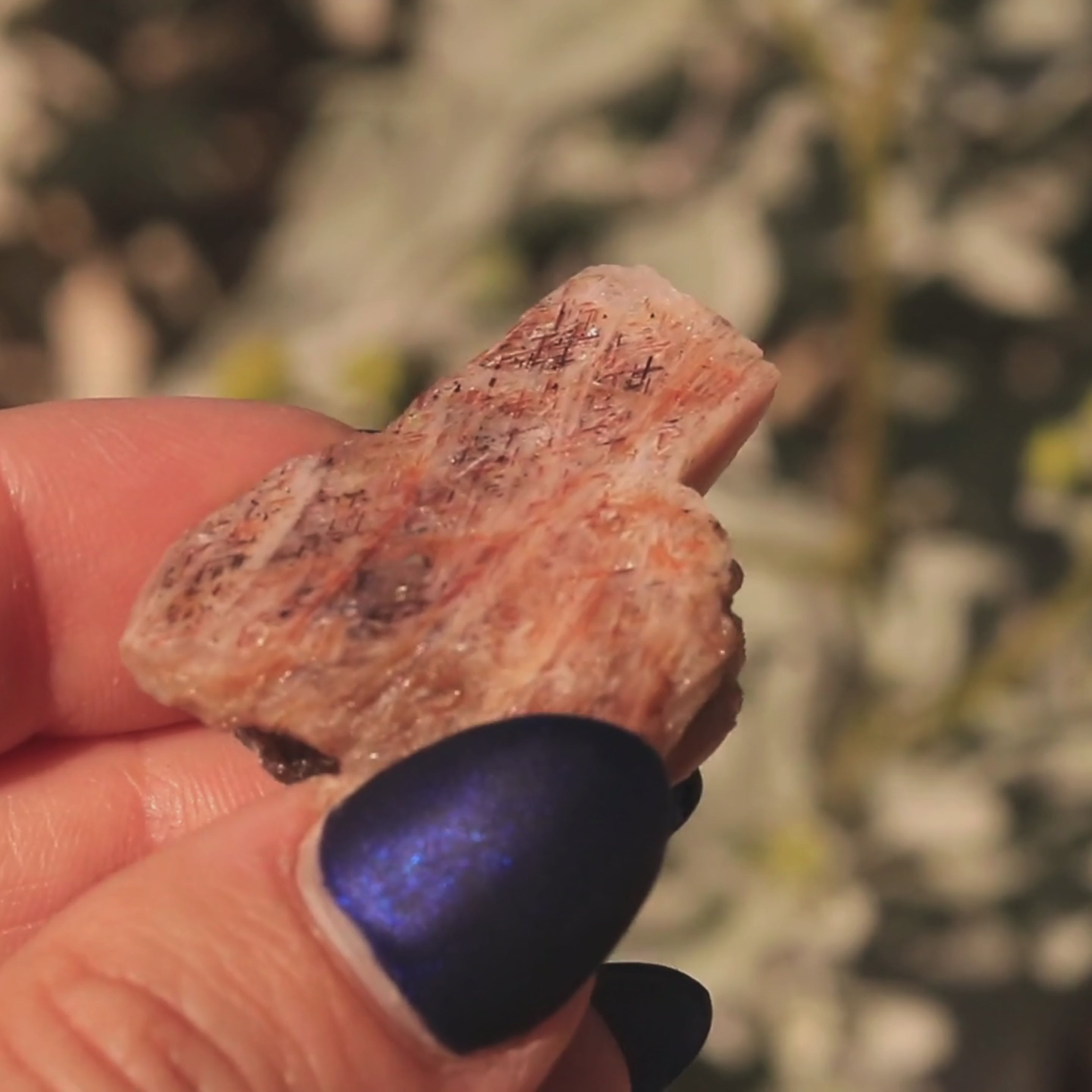 Load video: 16.4 CT Rare Australian Rainbow Lattice Sunstone Moonstone Collector&#39;s Gemstone