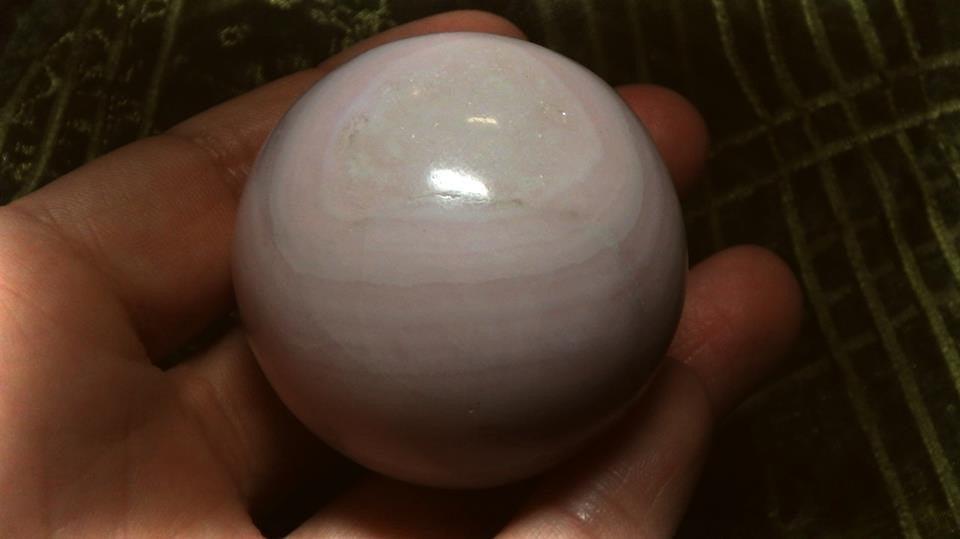 Creamy Pink MANGANO CALCITE GEMSTONE SPHERE - Earth Family Crystals