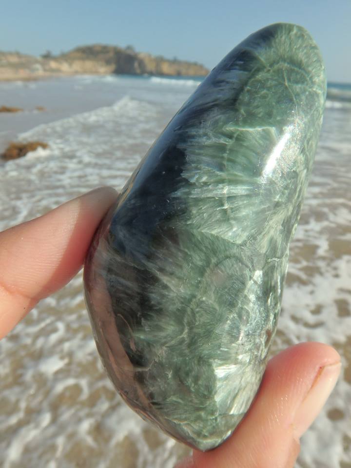 Lush Forest Green & Silvery Angel Wings SERAPHINITE SPECIMEN - Earth Family Crystals