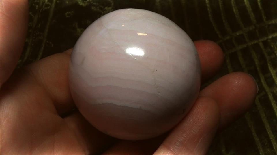 Creamy Pink MANGANO CALCITE GEMSTONE SPHERE - Earth Family Crystals