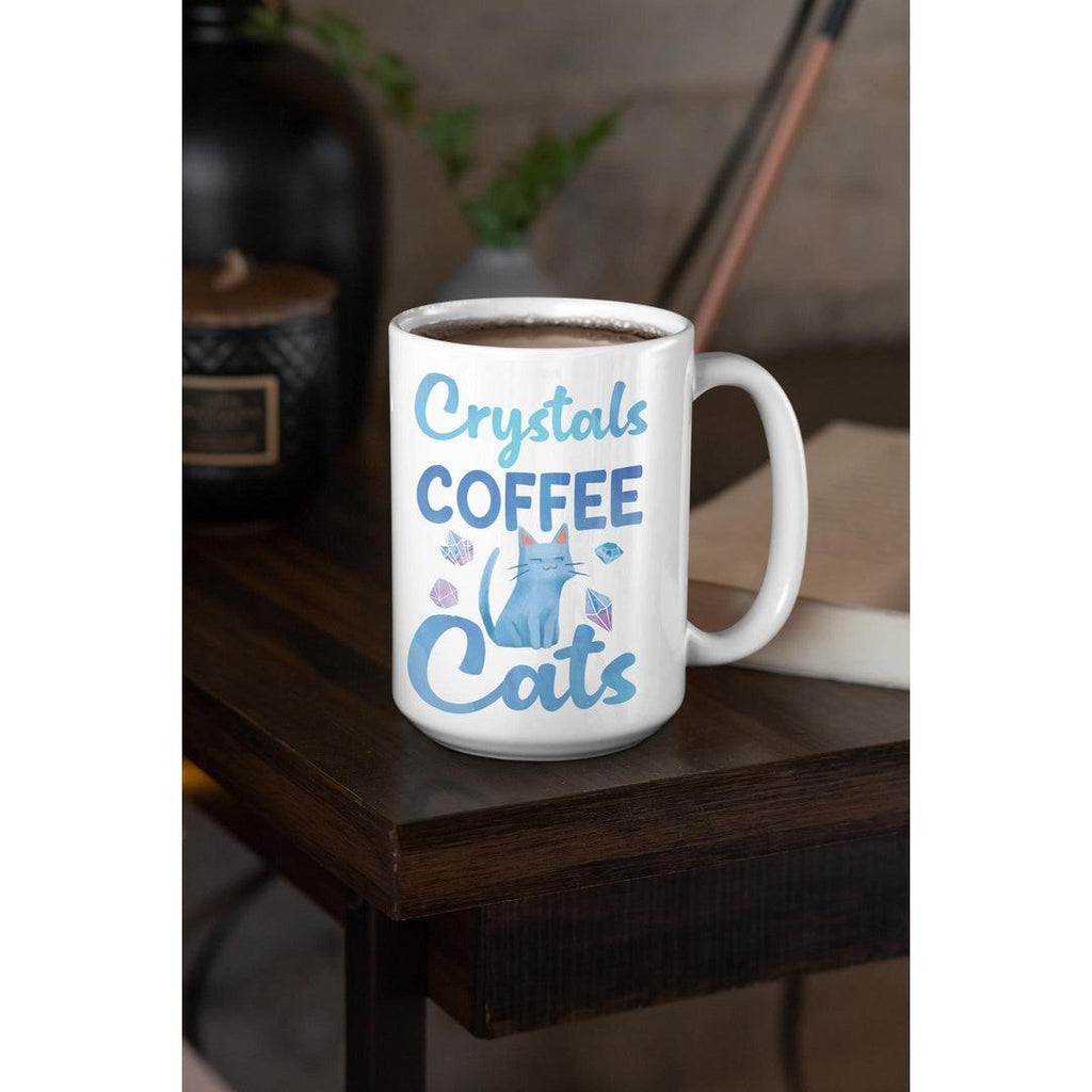 Crystals Coffee Cats White Mug - Earth Family Crystals