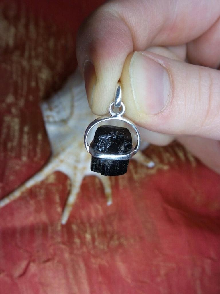 Grounding Black Tourmaline Gemstone Pendant In Sterling Silver (Includes Silver Chain) - Earth Family Crystals
