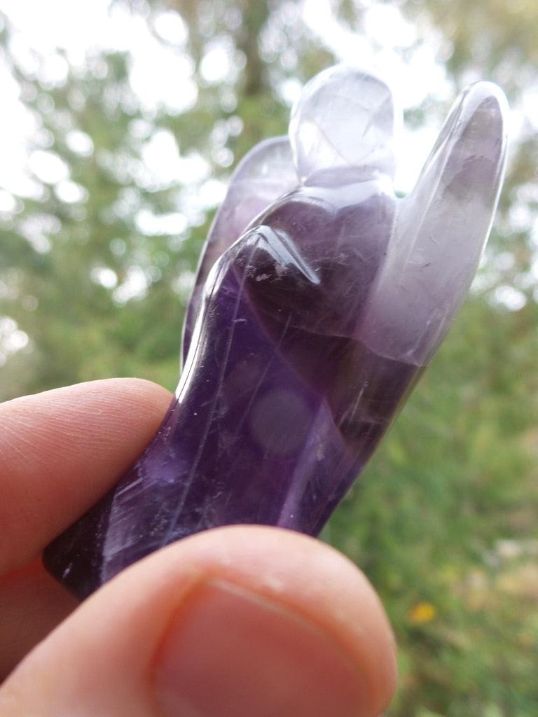 Great Depth~Dark Purple Amethyst Angel Carving - Earth Family Crystals
