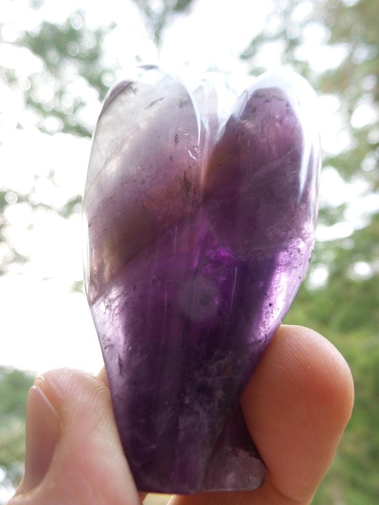 Great Depth~Dark Purple Amethyst Angel Carving - Earth Family Crystals