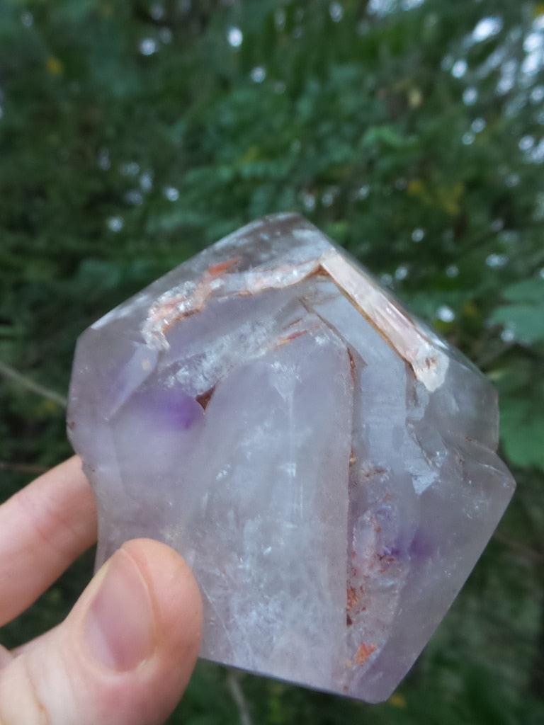 Lovely Large Lavender  Amethyst Partially Polished Standing Specimen - Earth Family Crystals