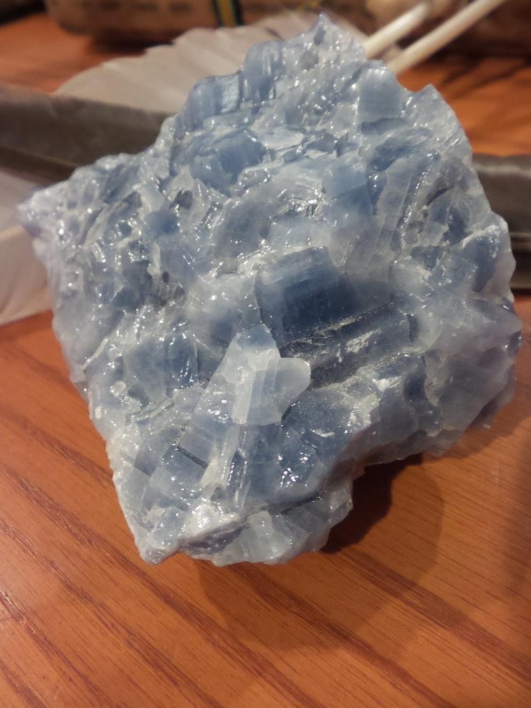 Super Gorgeous XL Blue Calcite Specimen - Earth Family Crystals