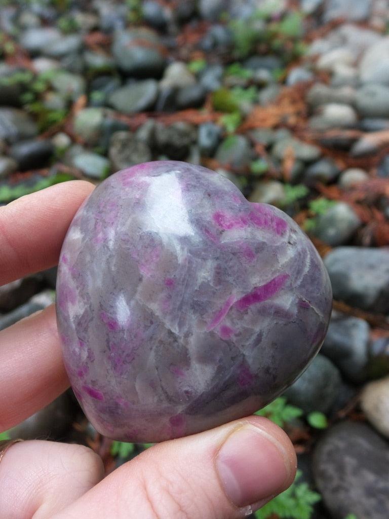 Lovely XL Ruby Feldspar Heart Carving - Earth Family Crystals
