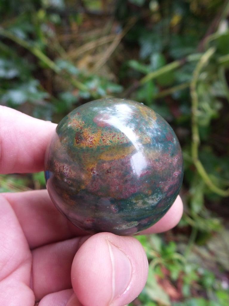 Powerful Multi Colour Bloodstone Sphere Carving - Earth Family Crystals