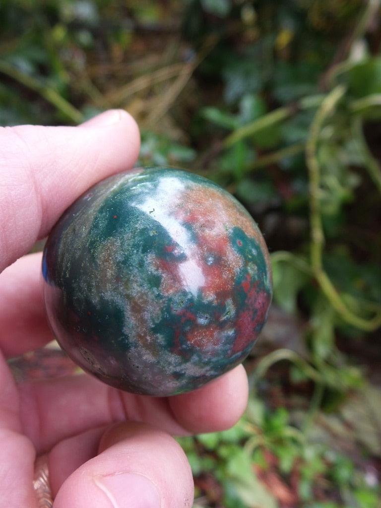 Powerful Multi Colour Bloodstone Sphere Carving - Earth Family Crystals