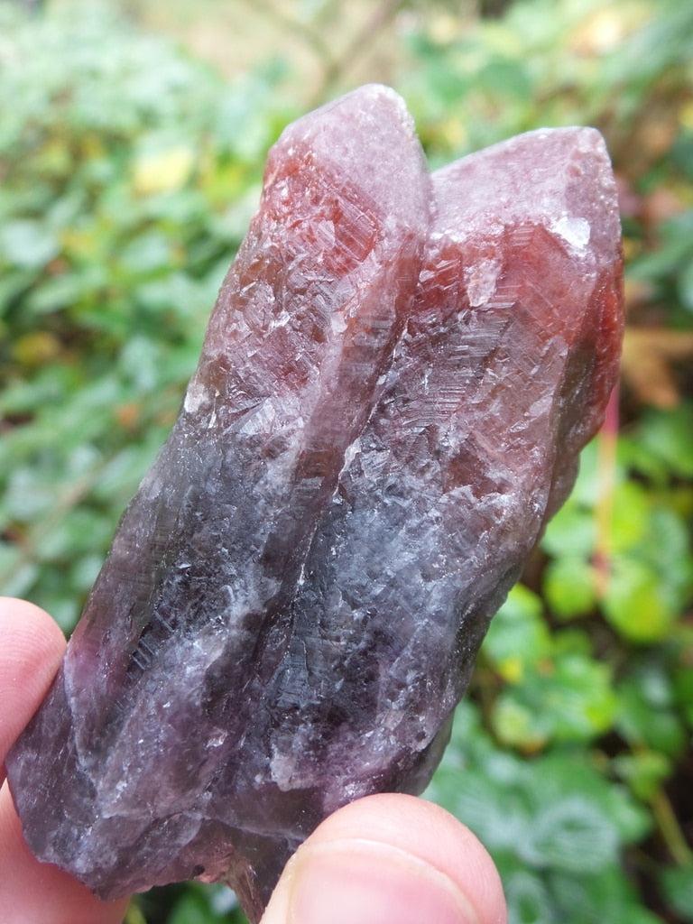 Large Twin Flame Rare Red Amethyst Point From Brazil - Earth Family Crystals