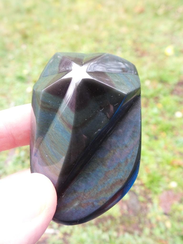 Star Bright Pattern Rainbow Obsidian Display Specimen - Earth Family Crystals