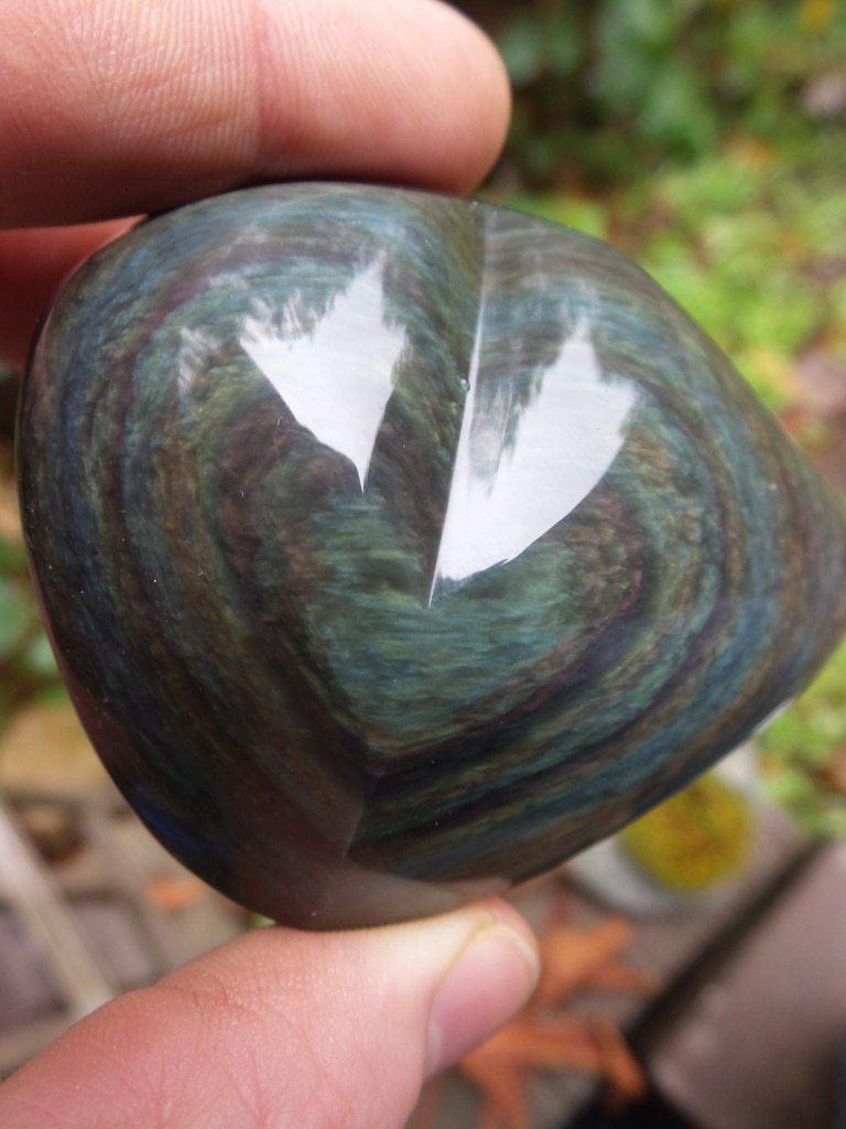 Beautiful Heart Pattern Rainbow Obsidian Display Specimen - Earth Family Crystals