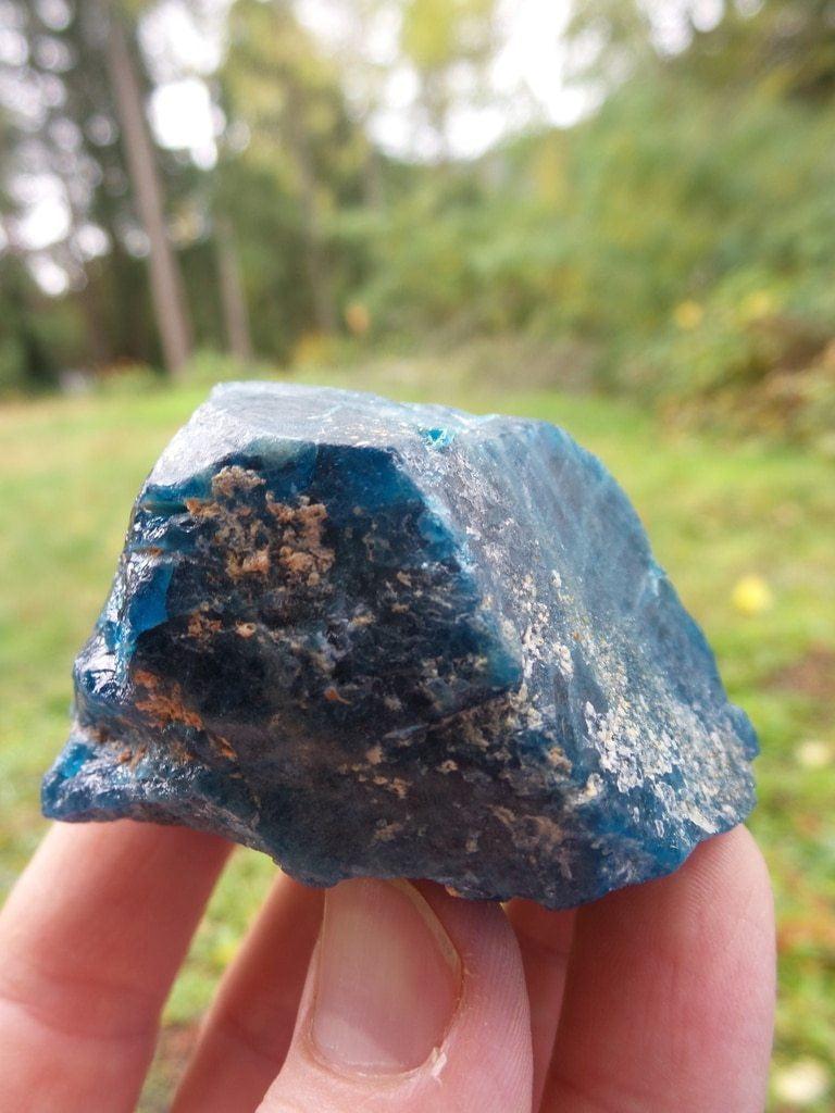 Chunky Raw Blue Apatite Specimen From Brazil - Earth Family Crystals