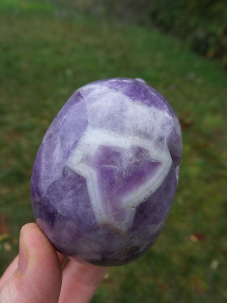 Large Chevron Amethyst Skull Carving - Earth Family Crystals