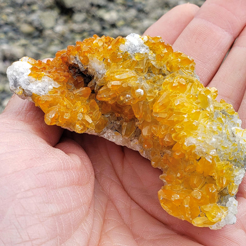 Natural Brilliant Golden Calcite Raw Cluster From California - Earth Family Crystals