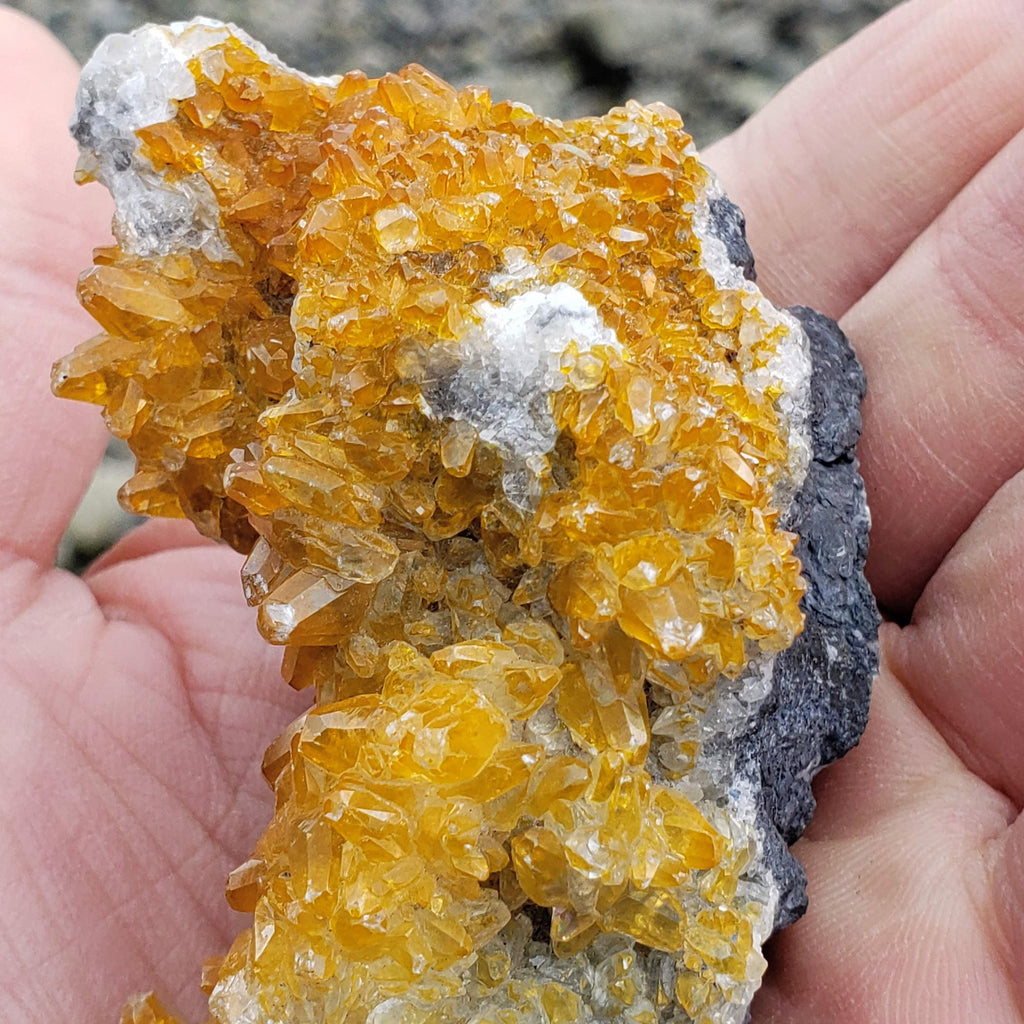 Natural Brilliant Golden Calcite Raw Cluster From California - Earth Family Crystals