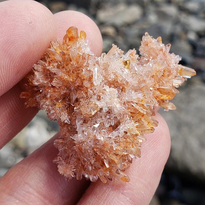 One of a Kind Orange Creedite Spiky Cluster from Mexico #1 - Earth Family Crystals