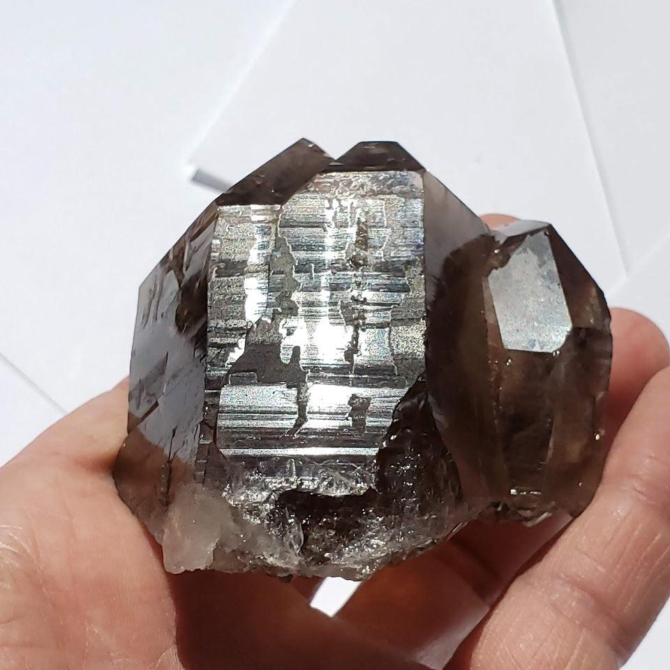 Large Incredible Brilliance Self Healed Multi Point Smoky Quartz Cluster From Brazil - Earth Family Crystals