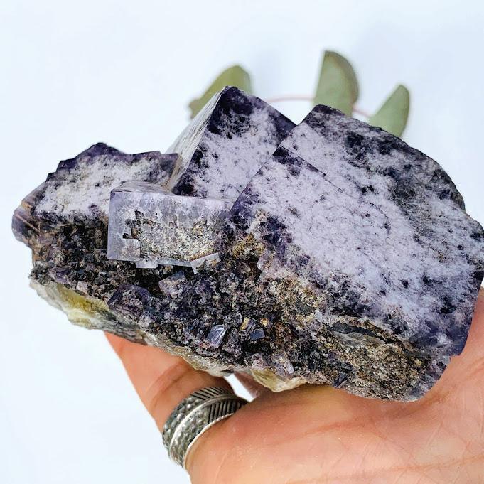 RESERVED For Angeline~Collectors Large Rogerly Mine Golden & Purple Raw Fluorite Display Specimen From Frosterley, England - Earth Family Crystals